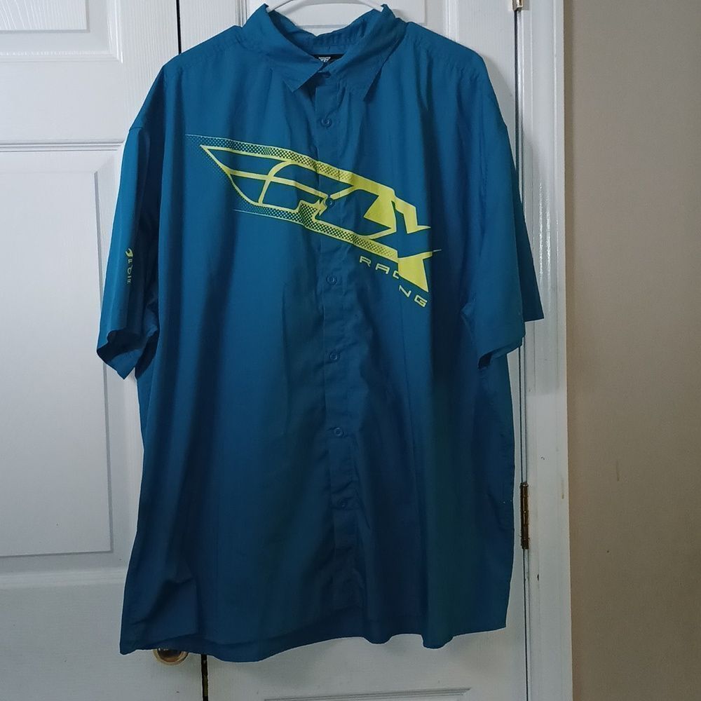 Fly Racing button down short sleeve shirt Sz 3XL